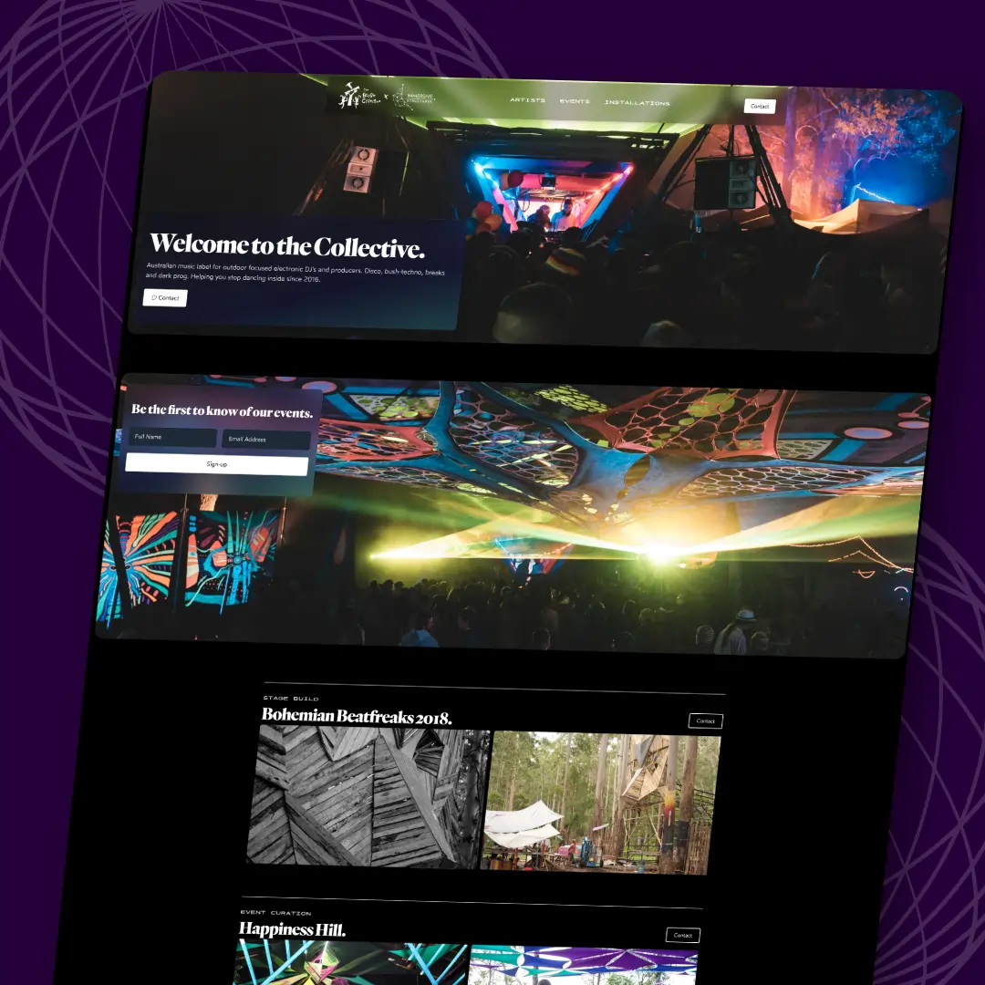 Custom website design for the events industry. Website design for selling tickets online and promoting events and artists. Our highly flexible and performant custom website theme is perfect for building websites fast that cost less. Improve your digital marketing campaign results with a Velocity website that has built in conversion tracking out of the box.